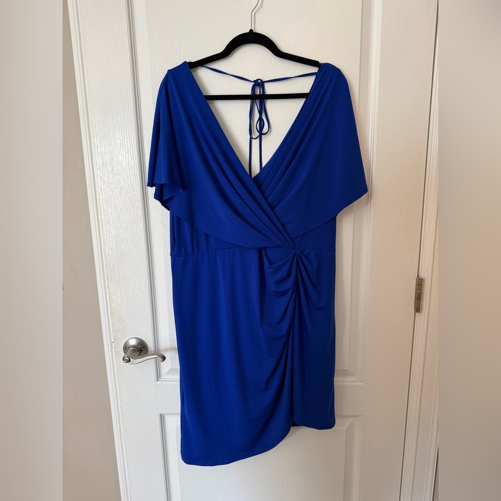 Elegant Blue Draped Women's Dress 16